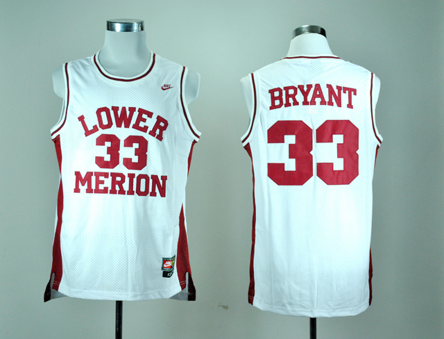 NCAA Lower Merion High School 33 Kobe Bryant White College Basketball Jersey